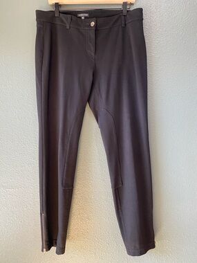 Eileen Fisher Medium Black Ankle Zip Ponte Knit Riding Pants F1JH-3